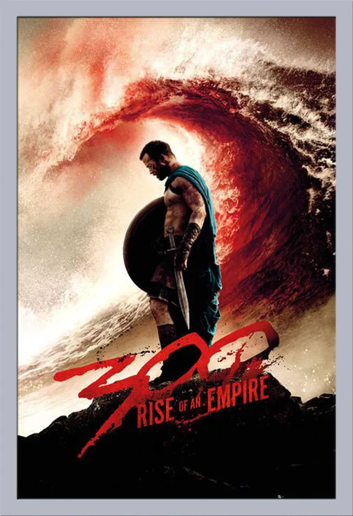 Poster 300: L'ascesa di un Impero + Cornice Shinsuke Maxi MDF Argento