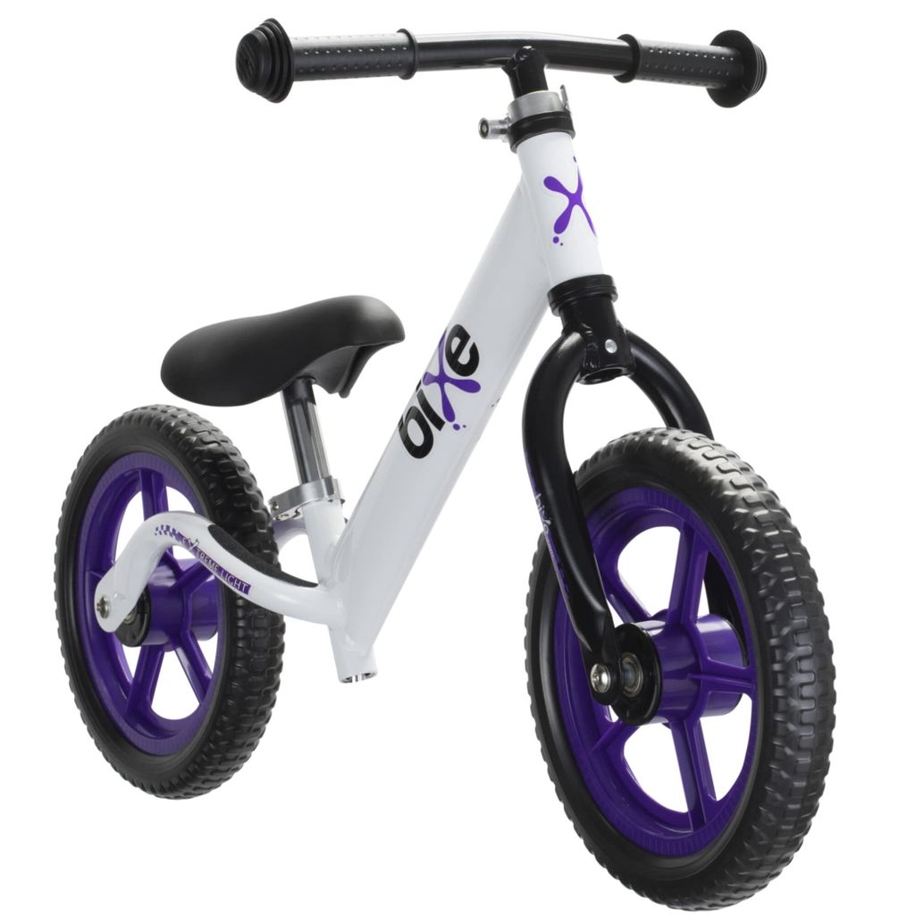 Bixe 12 Zoll Kinder Laufrad lila - Aluminium Fahrrad ohne Pedale mit Luftreifen - Balance Bike fr Kinder und Kleinkinder im Alter von 18 Monaten bis