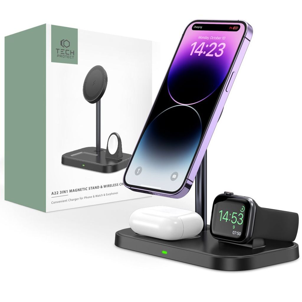 Tech-Protect A22 3in1 bezdrôtová nabíjačka na mobil  / Obrázok produktu 