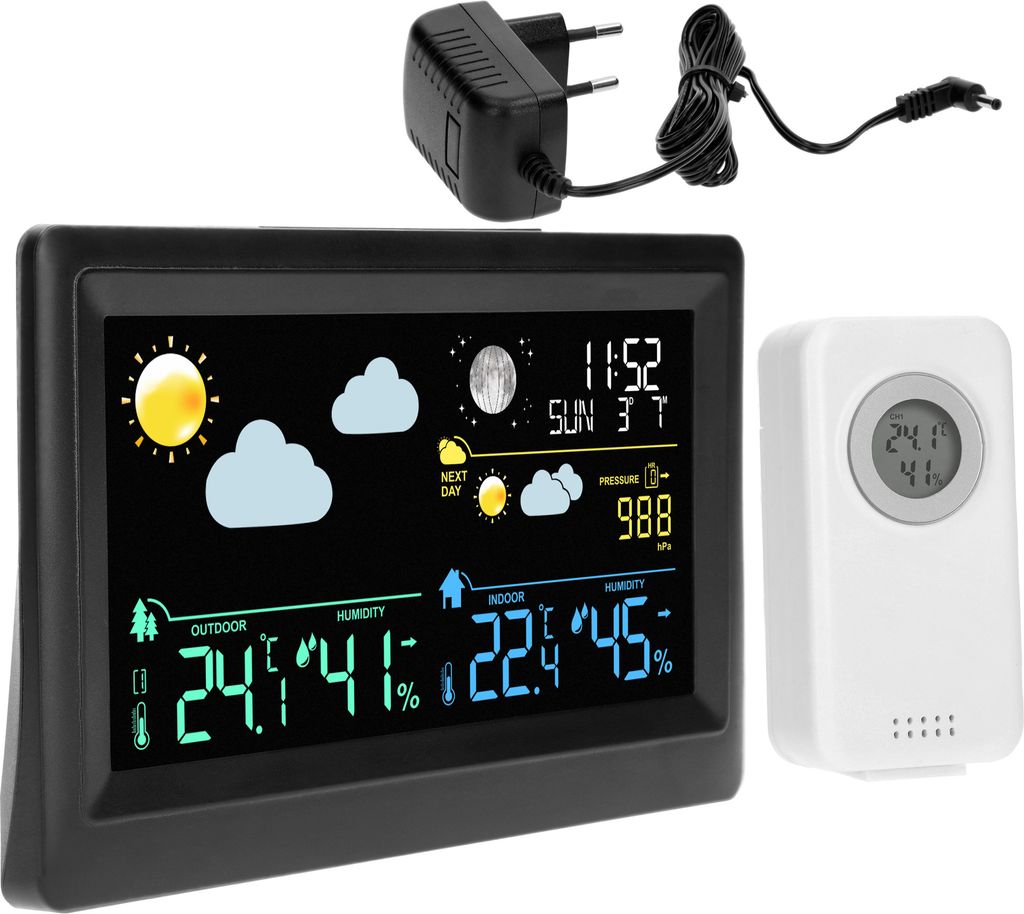 Browin Elektronische Wetterstation - Drahtlos, Mit Sensor, Schwarz