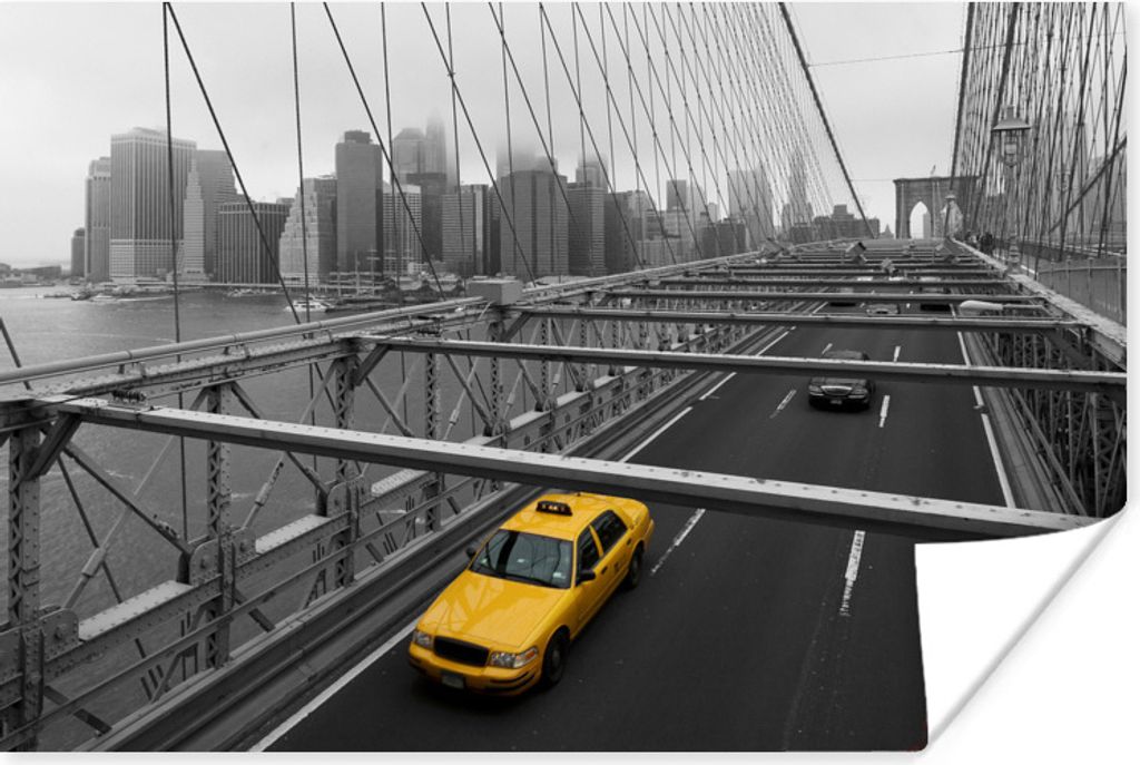 MuchoWow Poster Schwarz-Weiß-Fotografie einer Straße im nordamerikanischen New York 90x60 cm - Schlafzimmer