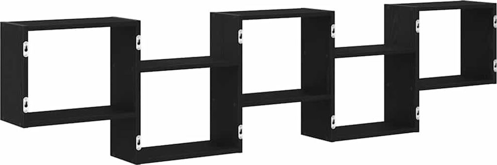 vidaXL Würfelregal 5 Fächer Schwarz Holzwerkstoff