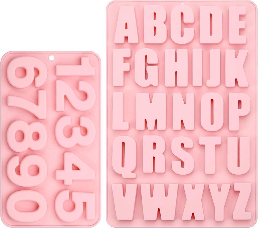 Silikonform Buchstaben Zahlen Alphabet Gießformen 3D Set Produktbild 