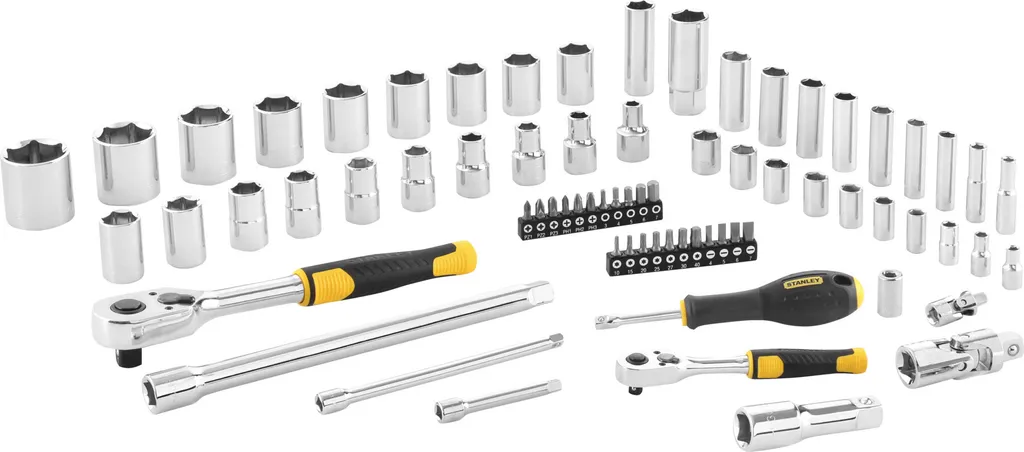 Mallette à outils Stanley 72 pièces pour mécanique auto et bricolage lourd