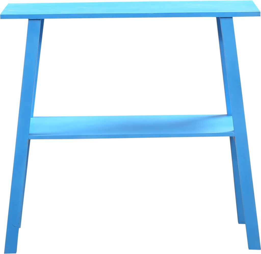 Marrakesch Regal Konsolentisch Kommode in Blau aus Holz 90cm breit und 30cm schmal | Stilvolle Konsole Japandi als skandinavische Möbel für Wohnz...