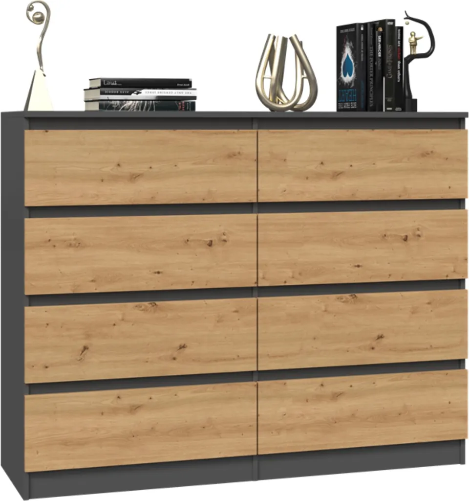 Commode gain de place 8 tiroirs Anthracite Artisan pour chambre rangée - 5