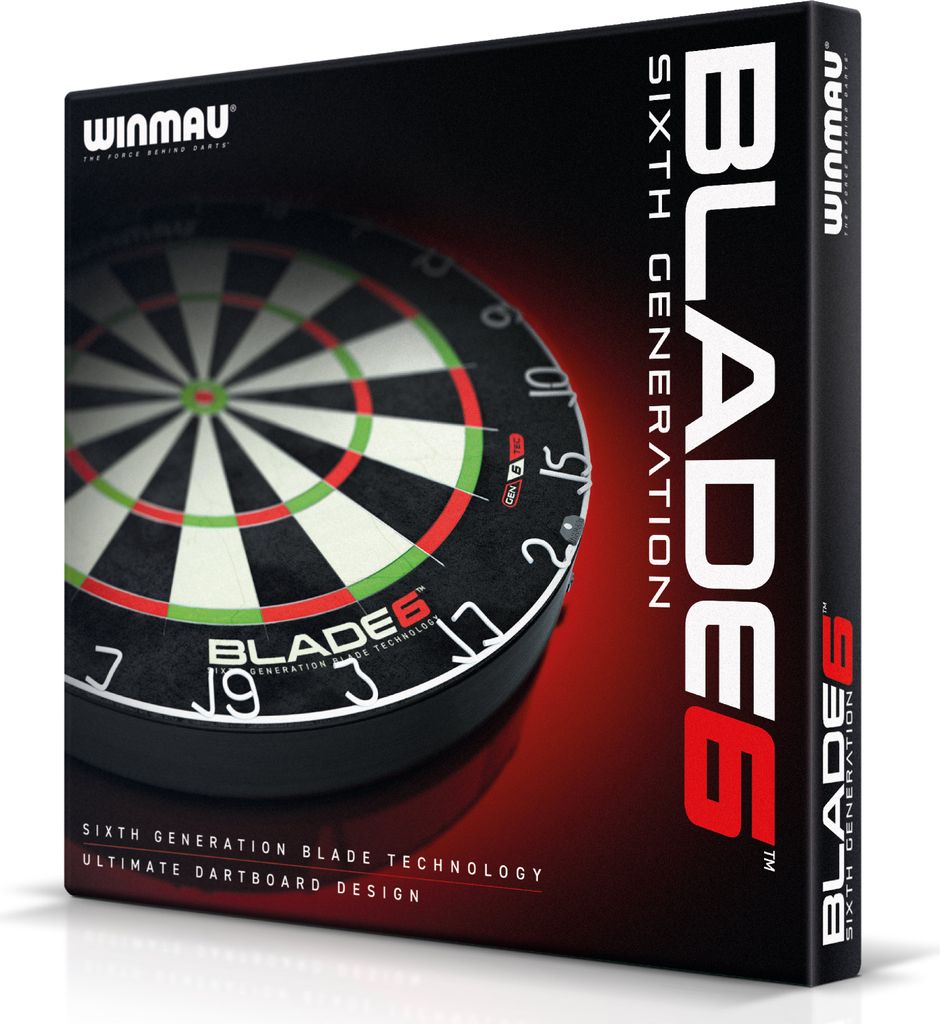 Jeu de fléchettes en acier - cible Winmau Blade 6 + support de fléchettes Roleo + Roleo Surround Red + 2 jeux de flèches - Jeux - Jouets