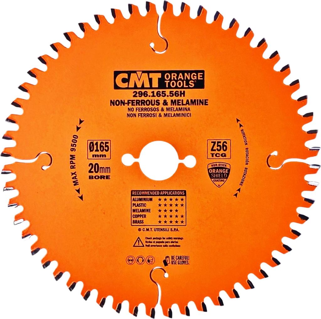 CMT | Sägeblatt für Laminat, Kunststoff und NE-Metalle ø 165/20 mm Z56 TFZ/TCG