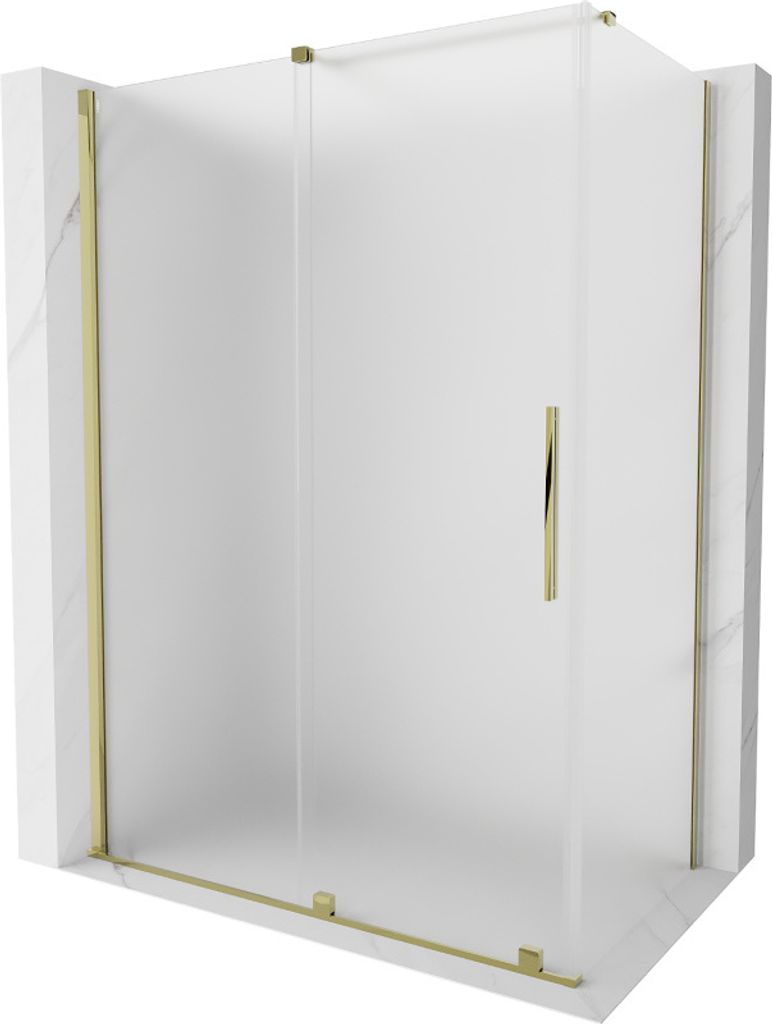 Mexen Velar Duschkabine Schiebetür 150 x 80 cm, matt, gold - 871-150-080-31-50