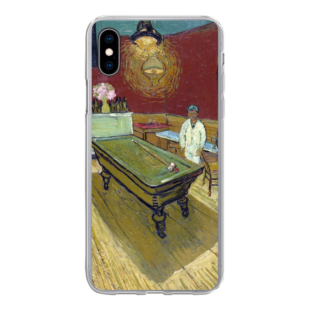 MuchoWow Handyhülle Schutzhülle Hülle für iPhone Xs Das Nachtcafé - Vincent van Gogh Silikon Softcase Handy Hülle - Handytasche