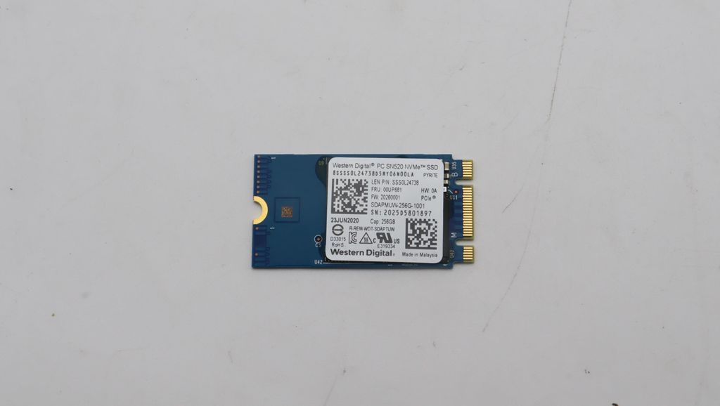 Lenovo M.2 PCIe NVMe SSD M.2-2242 form factor Produktbild 