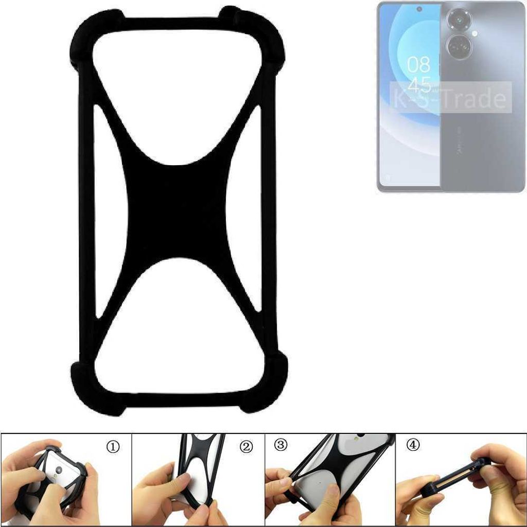 K-S-Trade Handy-Hülle Schutz-Hülle kompatibel mit Tecno Camon 19 Pro Silikon Bumper TPU Softcase Smartphone Stoßschutz, schwarz