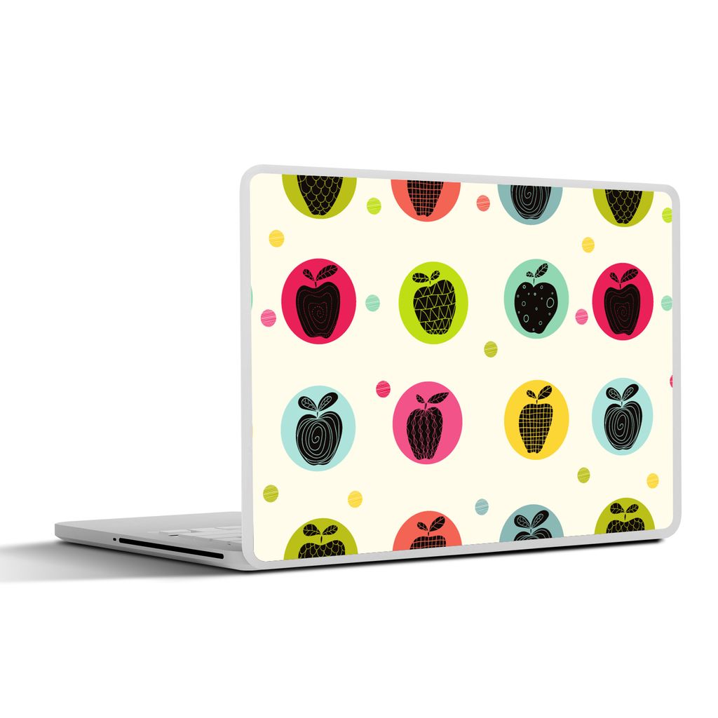 MuchoWow Laptop Aufkleber Sticker Cover Apfel - Punkte - Muster 31x22.5 cm - Laptop-Deko