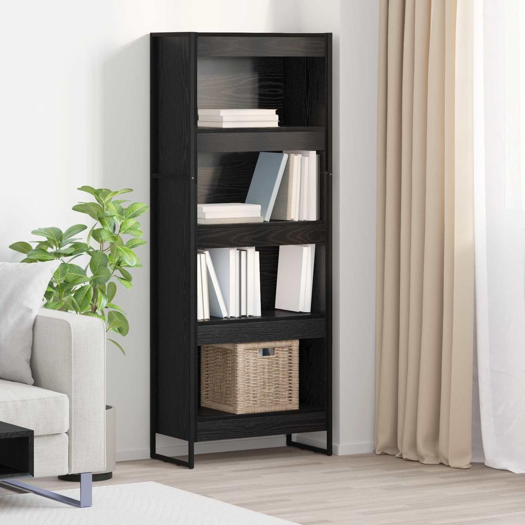 Maison Exclusive - Bücherregal Schwarz Eichen-Optik 60 x 30 x 155 cm Holzwerkstoff