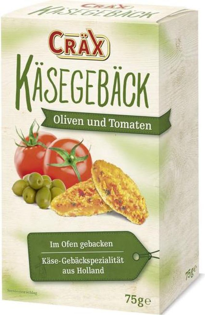 Cräx Käsegebäck Oliven und Tomaten 75g Produktbild 