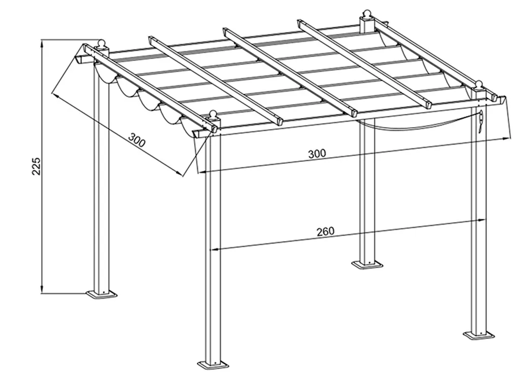 Pavillon de Terrasse 3x3m Blanc Aluminium et Polyester Haute Qualité