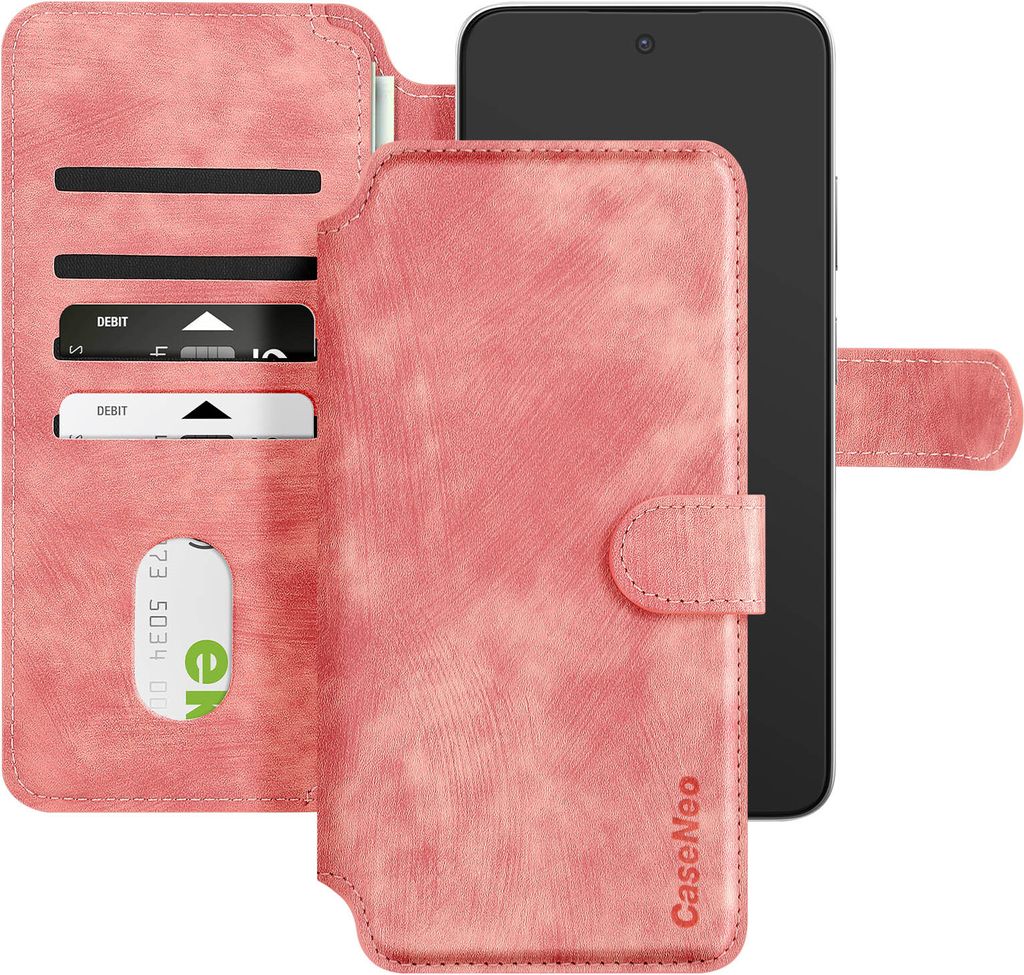 Avizar, MagSafe-Etui für Smartphone bis 6.4 Zoll Klapp Portemonnaie-Stil, Hellrosa