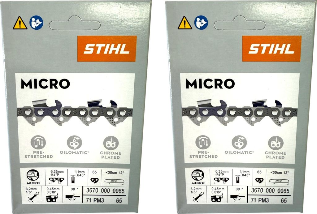 Stihl 2x 1/4" Picco Micro 3 (PM3) Sägekette 30 cm 1/4" P Produktbild 