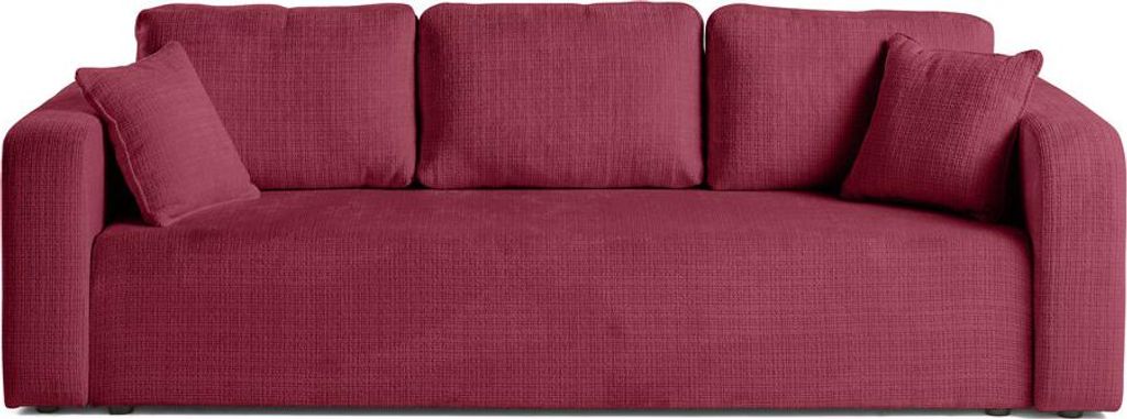 Best Möbel Miro - 3-sitzer Einzelsofa - Schlaffunktion und Bettkasten - aus strukturiertem Samt , Pflaume