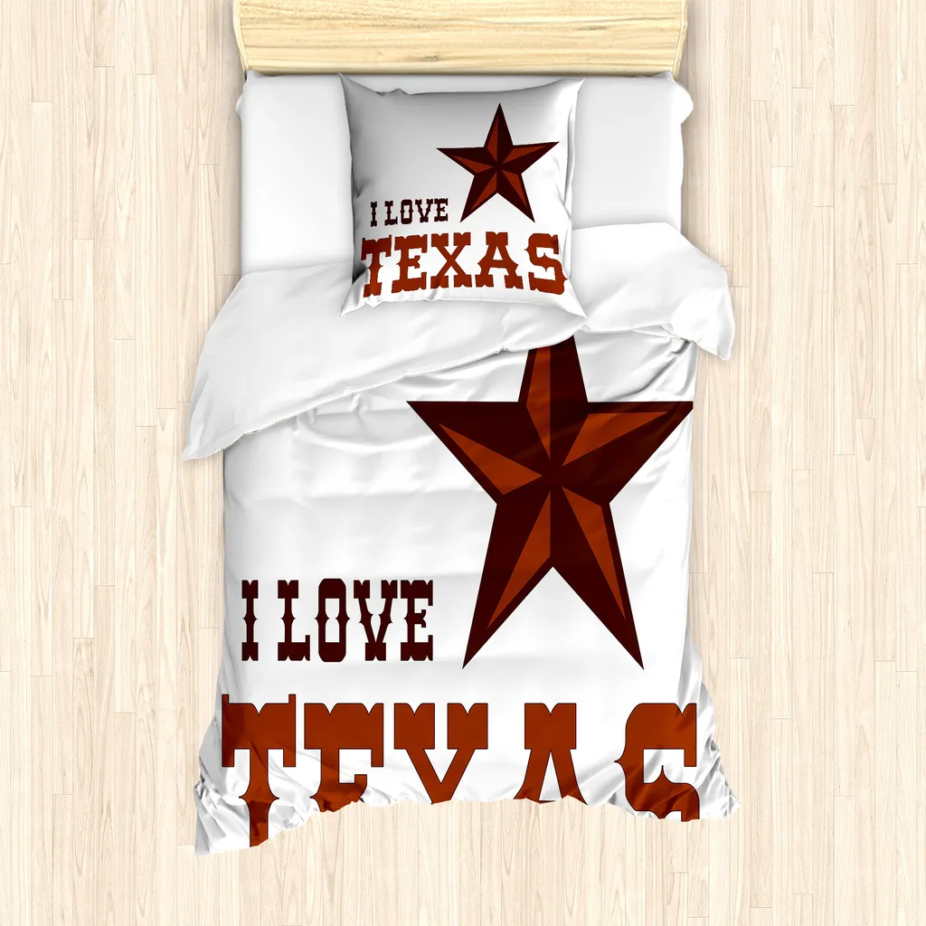 Set Copripiumino Texas Star ABAKUHAUS Singolo Marrone Occidentale