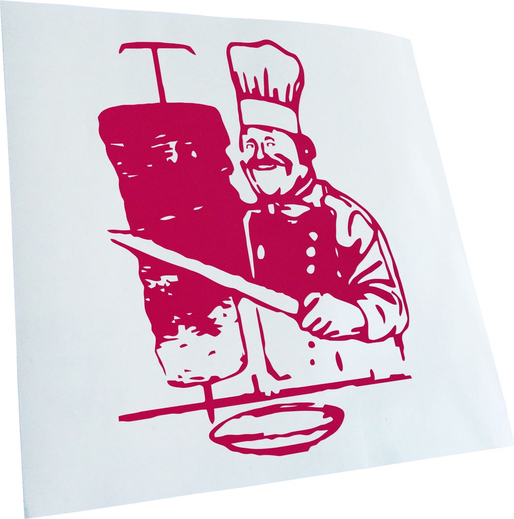 Kiwistar - Autoaufkleber - Döner Kebab Imbiss - Pink - 50x36cm - Aufkleber für Auto, Laptop, Fahrrad, LKW, Motorrad mehrfarbig JDM Decal Racing
