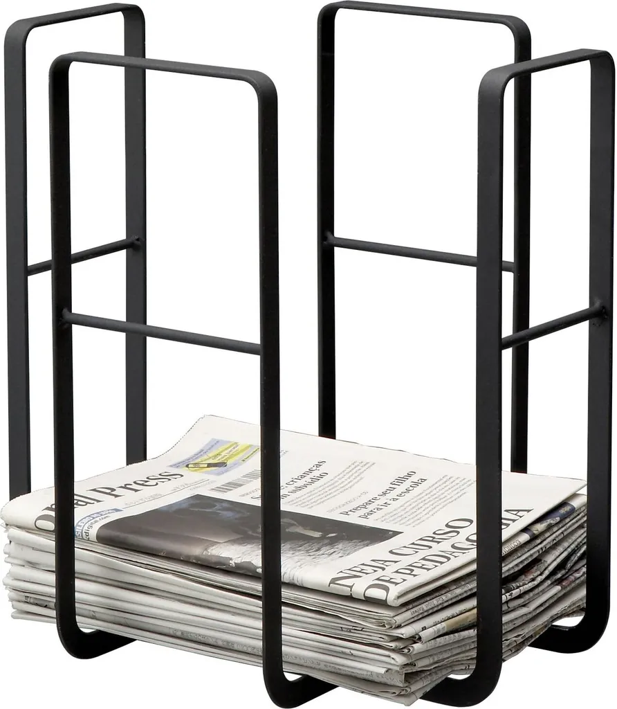 YAMAZAKI 6472 Porte-revues et Porte-magazine Noir en Acier au Design Fin