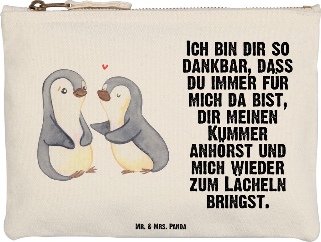Mr. & Mrs. Panda Kosmetiktasche Pinguine trösten Größe M - Produktbild 