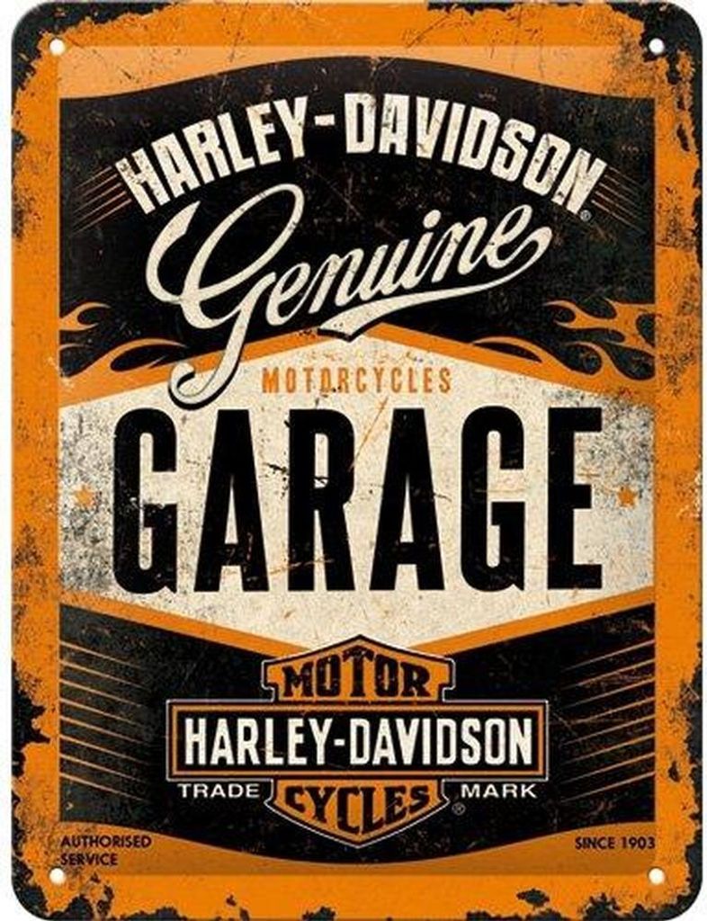 Nostalgic-Art - Blechschild 15x20 cm - Harley-Davidson - Garage