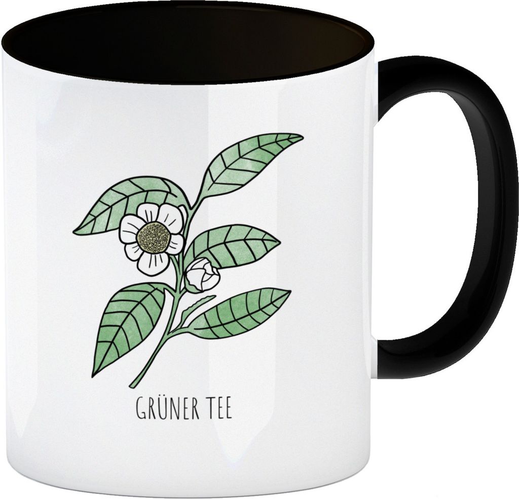 Grüner Tee Teetasse mit Teestrauch für Teetrinker