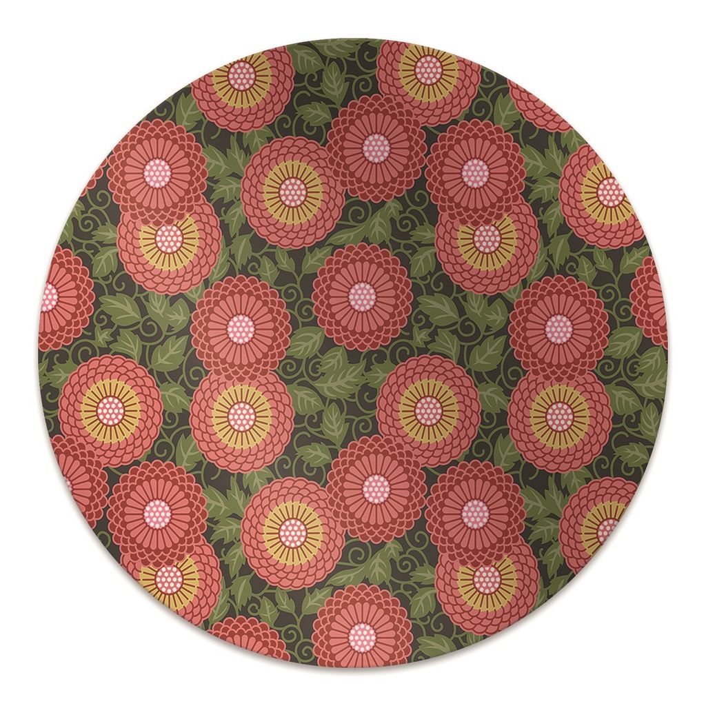 Rundmatte - Stuhlunterlage Bürostuhlunterlage - Rund Ø 100 cm - Bodenmatte - Fußmatte - Geometrische Blumen