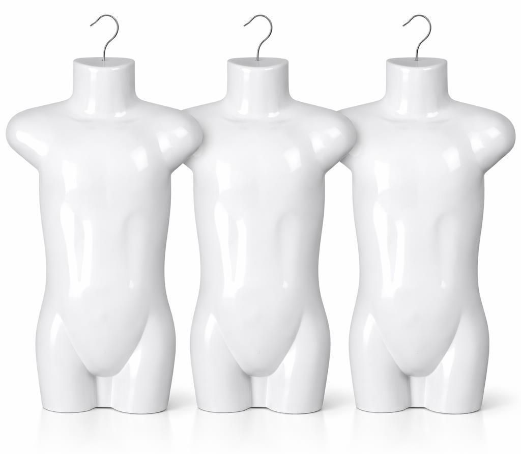 3 x Kindertorso 53 cm Halbschale Kinder Weiß – Oberkörper Produktbild 