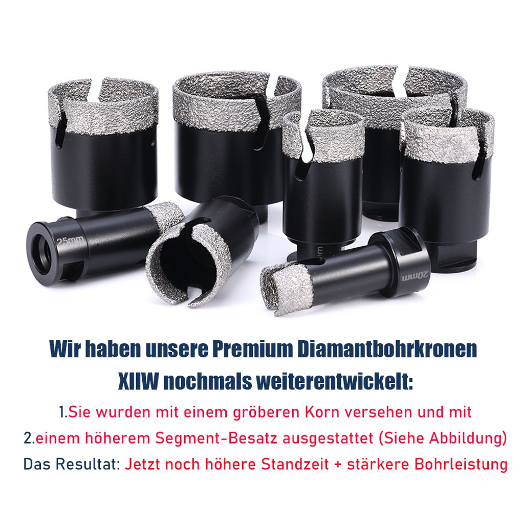 Bohrkrone Glasbohrer Fliesenbohrer 6X Diamantbohrer Hohlbohrer Lochsäge 30-80mm 