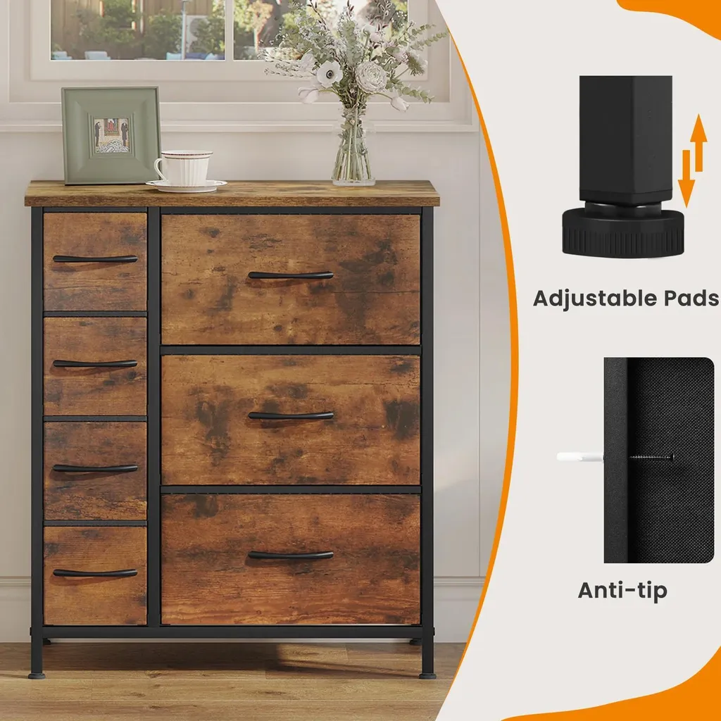 Commode de Rangement 7 Tiroirs Gain de Place pour Organiser votre Maison