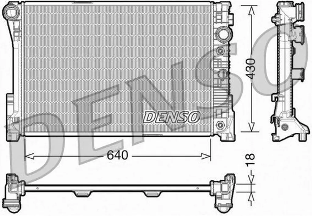 Radiateur DENSO DRM17005 en aluminium brasé pour Mercedes-Benz Classe E