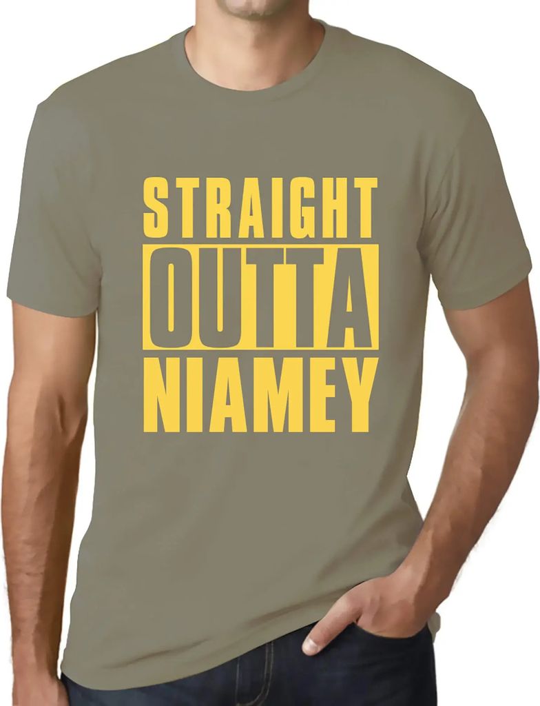 Herren Grafik T-Shirt Direkt aus Niamey – Straight Outta Niamey – Öko-Verantwortlich Vintage Jahrgang Kurzarm Lustige Druck Geburtstag Geschen...