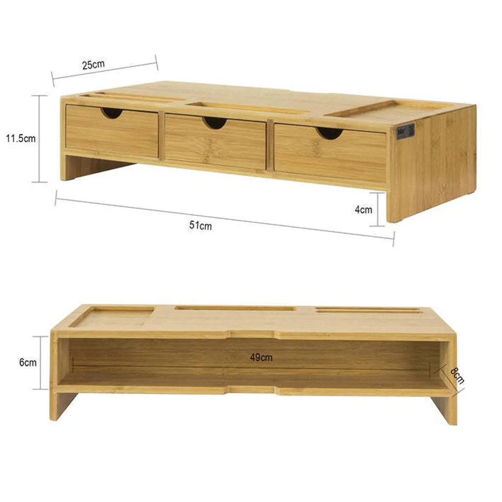 Support double écran Rootz en bambou modulable de 60 à 108 cm - 4