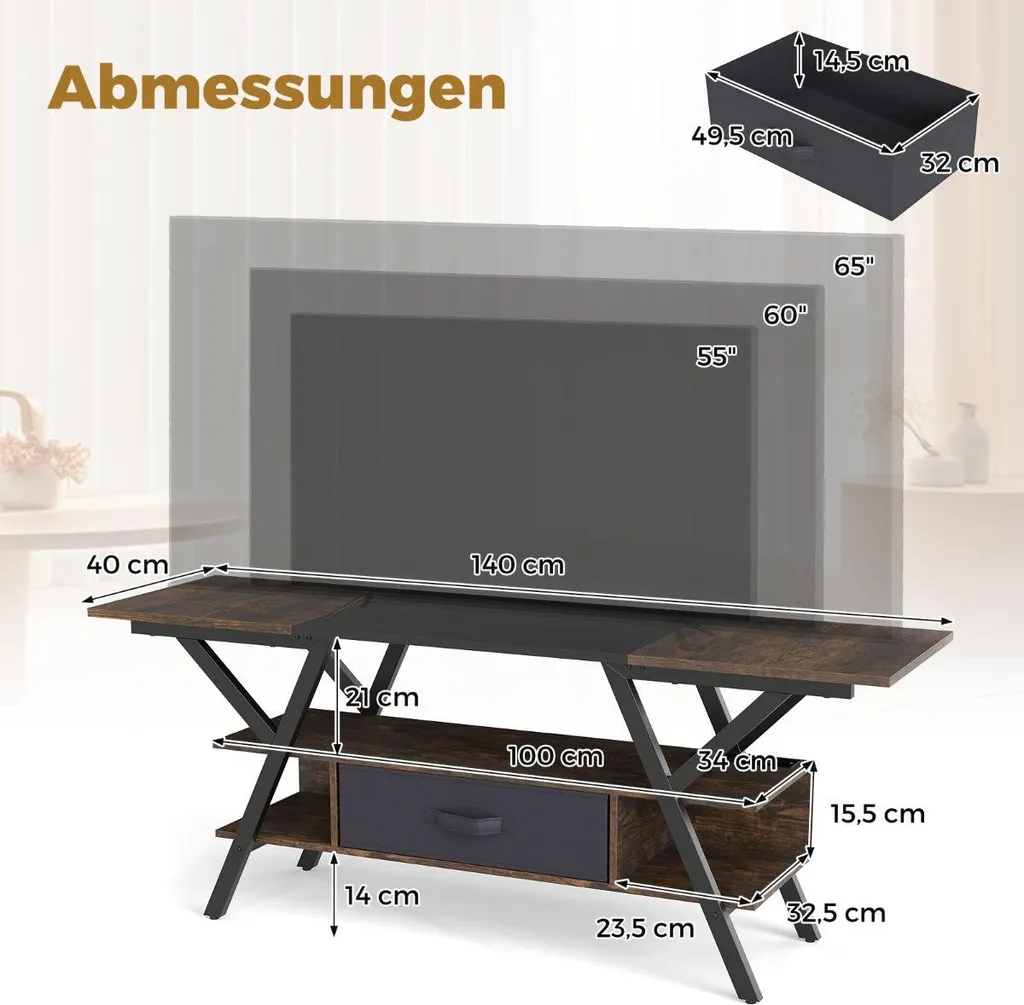 Meuble TV LED 65 pouces : la solution pour ranger vos câbles et décodeurs