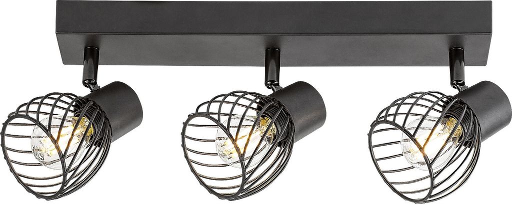 Rabalux 73003 Deckenstrahler 3 Spots Aberama, E14, schwarz, Kugel-rund, Industriell, ø85mm