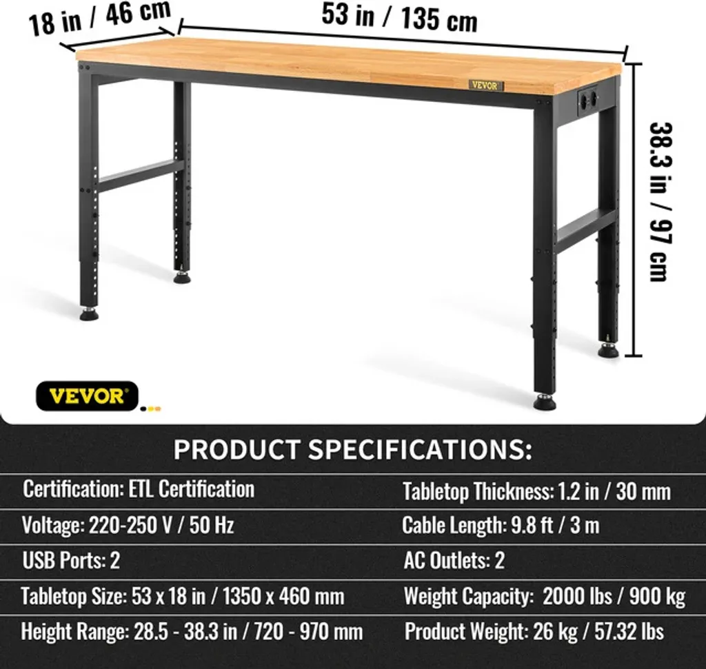 Table de travail stable 900kg : la solution pour charges lourdes fixe - 2