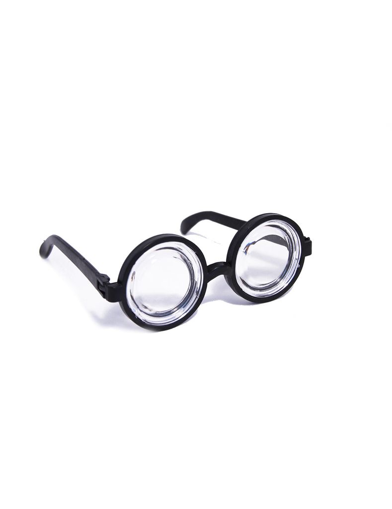 Streber-Brille Nerd Spassbrille rund schwarz Produktbild 