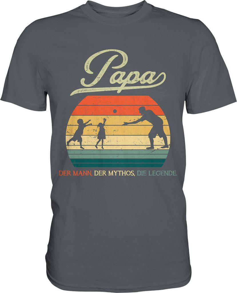 Papa Kinder Vater Geschenk Vatertag T-Shirt – Dark Grey / Produktbild 