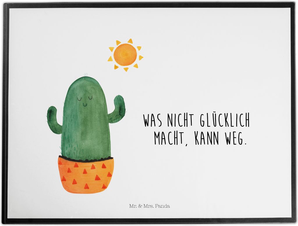 Mr. & Mrs. Panda Schreibunterlage Kaktus Sonne - Weiß - Geschenk, Trennung, glücklich, tischpad, Geschenkidee, schreibtischunterlagen, schreibtis...