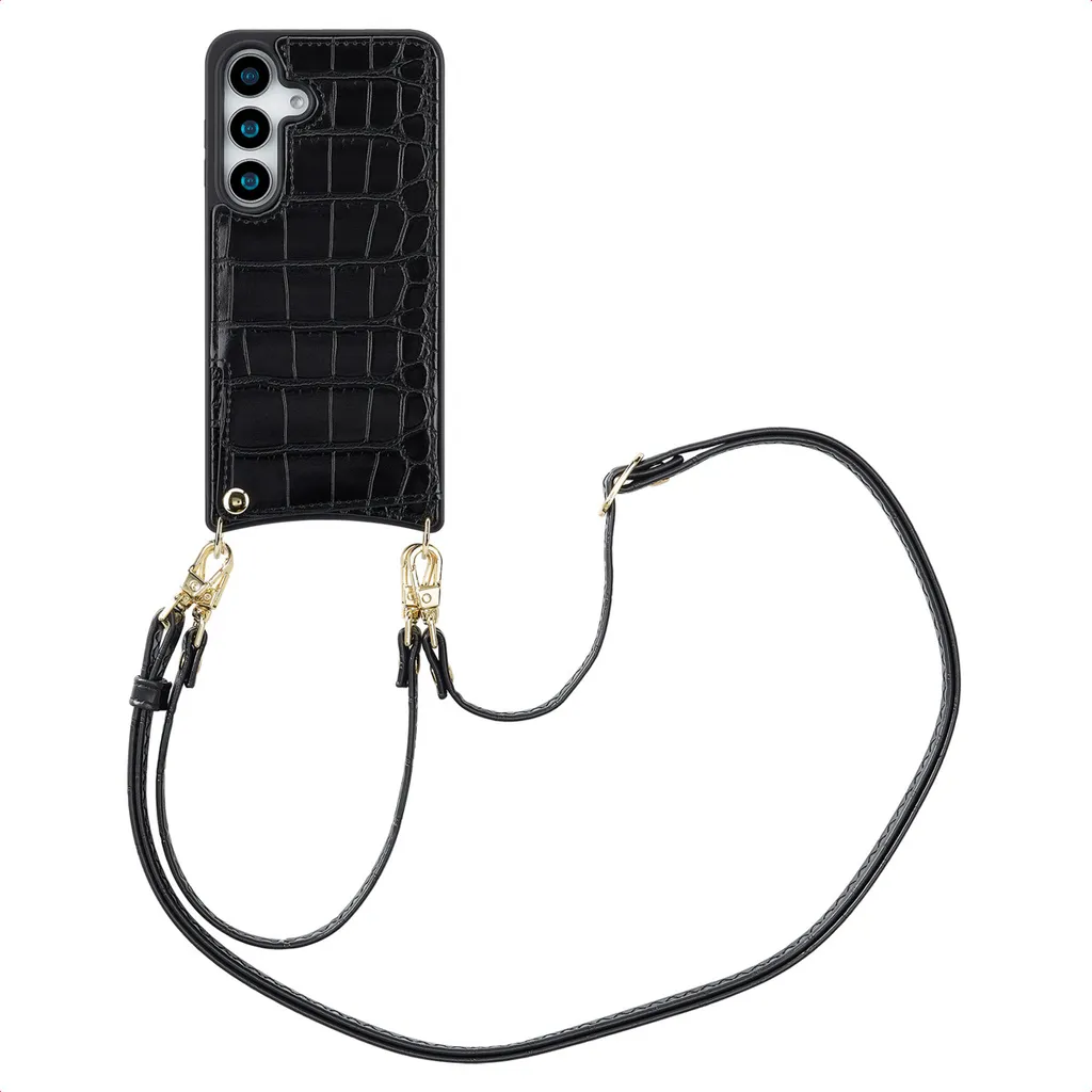 Custodia Essenziale Samsung S25 Selencia Nova Croco - Nero Totale