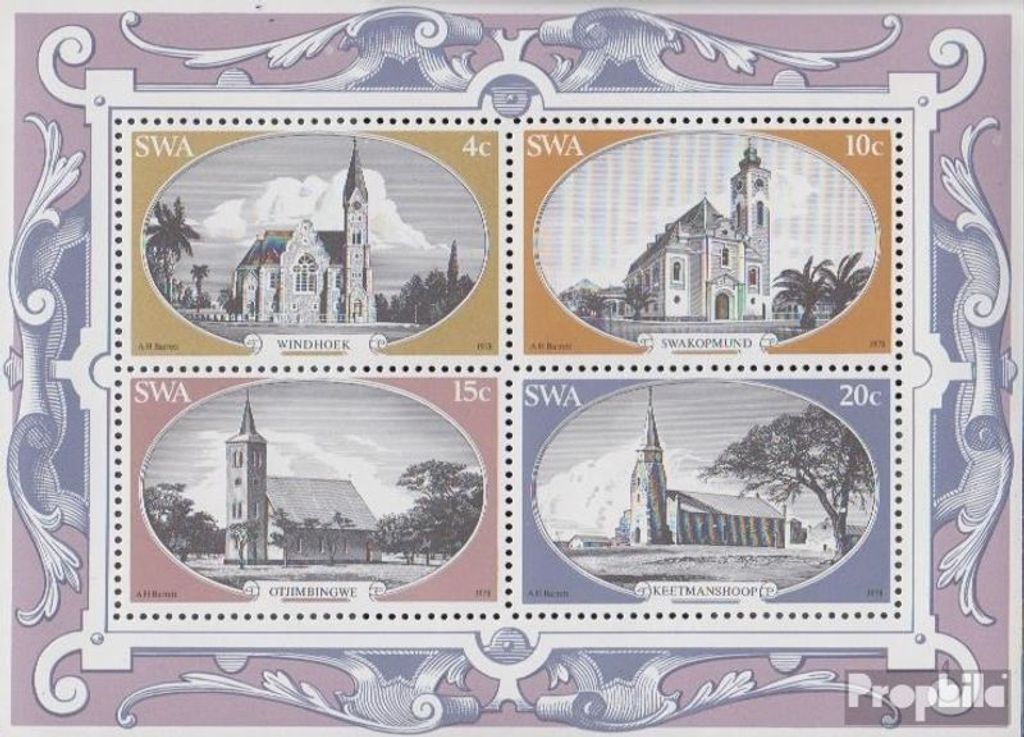 Briefmarken Namibia - Südwestafrika 1978 Mi Block4 (kompl.Ausg.) postfrisch Alte Kirchen