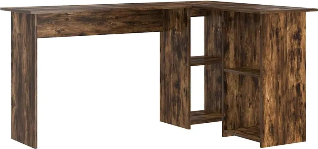Scrivania Angolare vidaXL Legno Multistrato Rovere Fumé 142cm