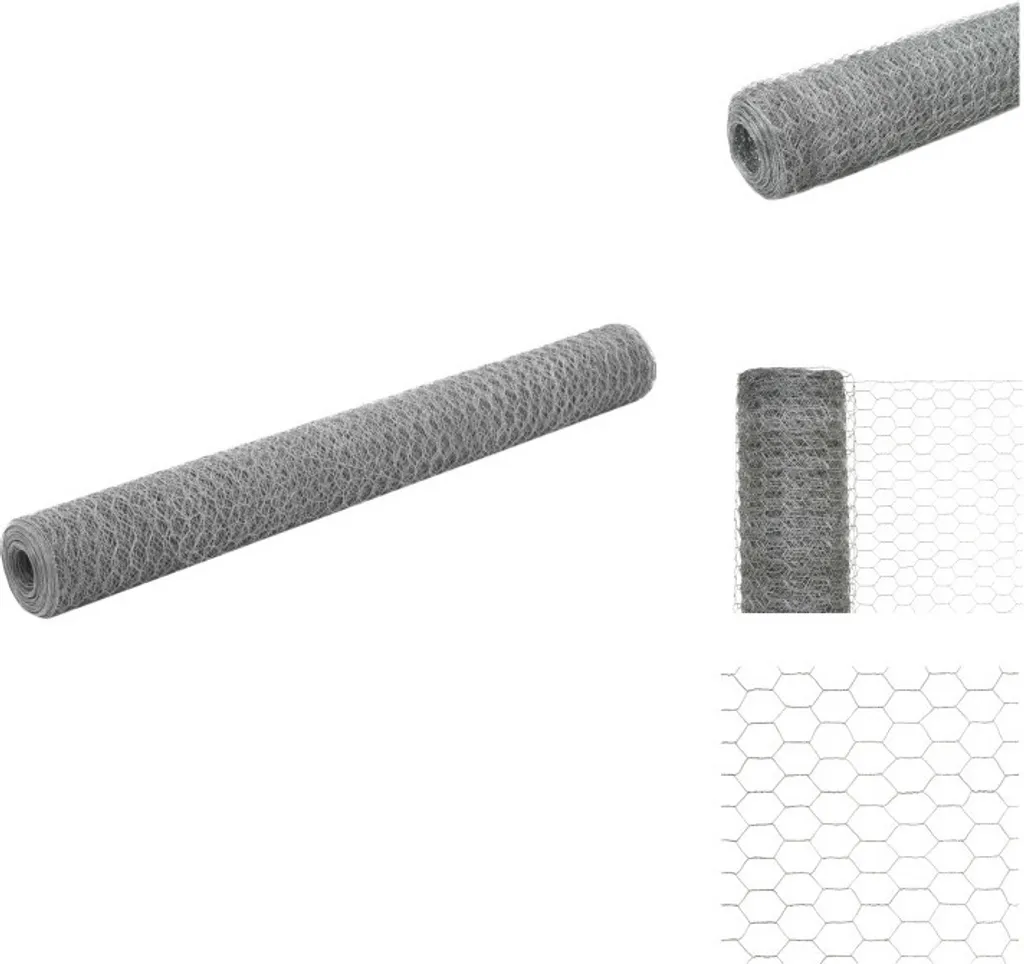 vidaXL Recinzione Argento 25x1,2 m | Rete Zincata per Animali e Orto