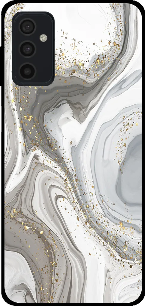 Smartphonica Custodia per telefono adatta a Samsung Galaxy M52 5G con stampa in marmo - Custodia posteriore in TPU con design in marmo - Argento