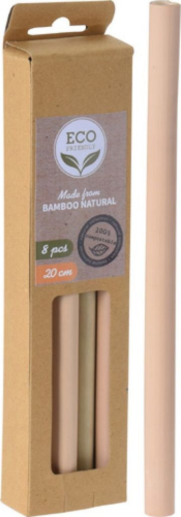 Bambus-Strohhalme 20cm, 8er-Set Produktbild 