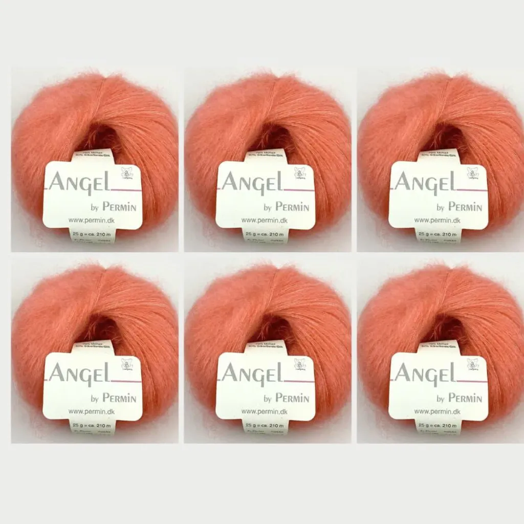 Laine Angel Permin Kid Mohair Anti-Irritation Soie 105 Corail 6x