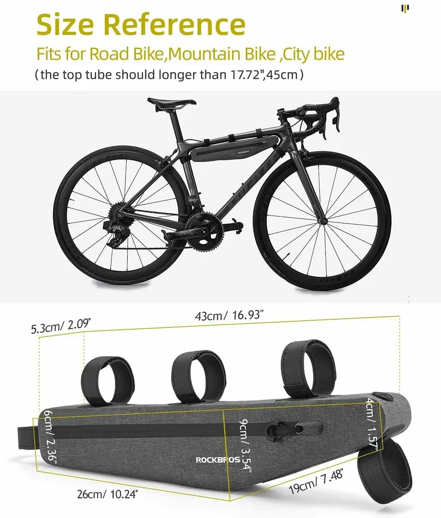 Sacoche de Cadre de Vélo Imperméable Triangle pour Rangement Cyclisme - 3